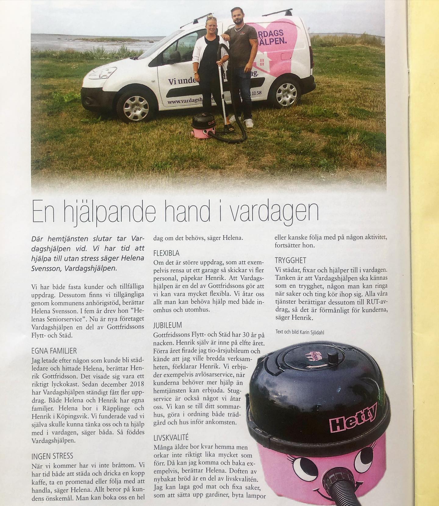 Vardagshjälpen tidningsartikel